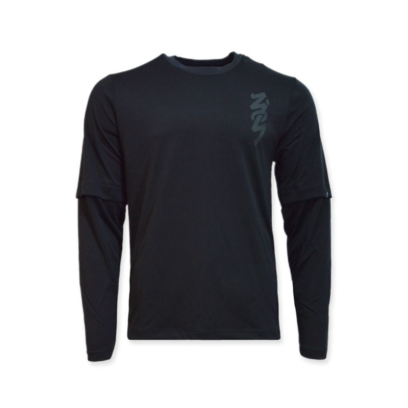 AIR Jordan Zion Longsleeve Shooting Shirt Black/Dk Smoke Grey/Dk Smoke Gray - fekete póló