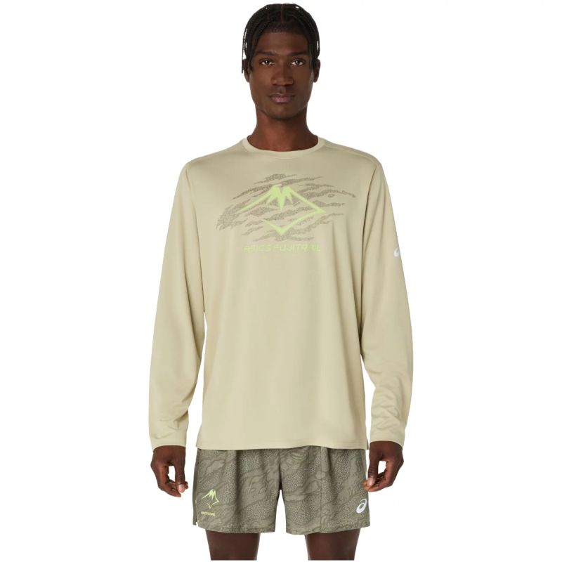 Asics Fujitrail Logo LS Top - Zöld Férfi Hosszúujjú Sportfelső 2011D391-300