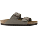 Birkenstock Arizona Birko-Flor Nubuck Stone regular women's/men's flip-flops wide gray Utcai női 0151211
