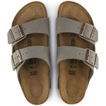 Birkenstock Arizona Birko-Flor Nubuck Stone regular women's/men's flip-flops wide gray Utcai női 0151211