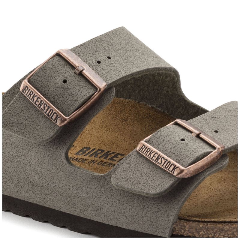 Birkenstock Arizona Birko-Flor Nubuck Stone regular women's/men's flip-flops wide gray (0151211) Papucs - Sportmania.hu