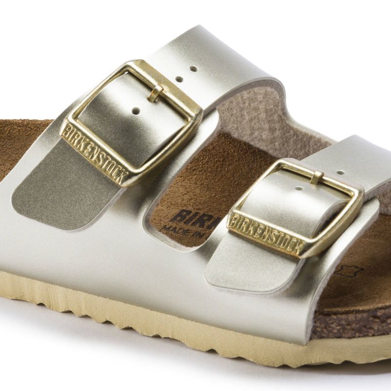 Birkenstock Arizona Kids Birko-Flor Electric Metallic Gold Narrow Girls' Flip-Flops (1014841) cipő - Sportmania.hu