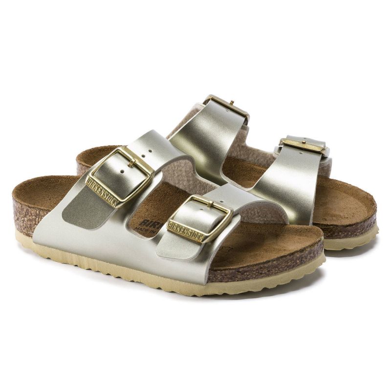 Birkenstock Arizona Kids Birko-Flor Electric Metallic Gold Narrow Girls' Flip-Flops (1014841) cipő - Sportmania.hu