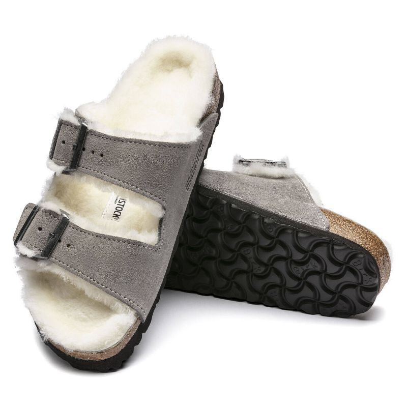 Birkenstock Arizona Shearling Stone Coin Women's/Men's Insulated Flip-Flops Suede with Lambswool Regular Wide (1017402) cipő - Sportmania.hu