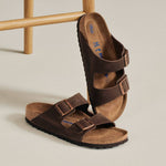 Birkenstock Arizona Soft Footbed Oiled Leather Habana Narrow Women's Slides (0452763) cipő - Sportmania.hu