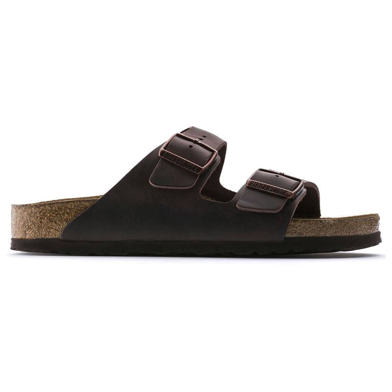 Birkenstock Arizona Soft Footbed Oiled Leather Habana Narrow Women's Slides (0452763) Utcai női 452763