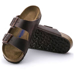 Birkenstock Arizona Soft Footbed Oiled Leather Habana Narrow Women's Slides (0452763) Utcai női 452763