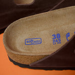 Birkenstock Arizona Soft Footbed Oiled Leather Habana Narrow Women's Slides (0452763) Utcai női 452763