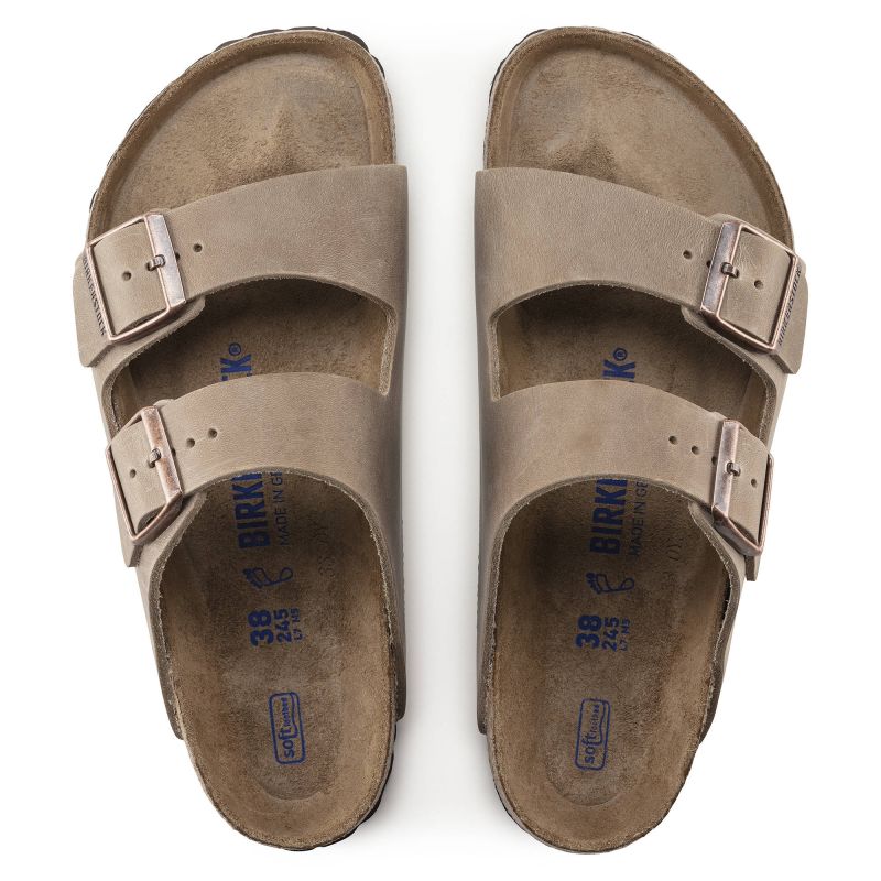 Birkenstock Arizona Soft Footbed Oiled Leather Tabacco Brown Narrow Women's/Men's Slides (0552813) Papucs - Sportmania.hu