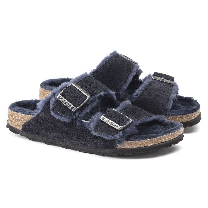Birkenstock Arizona VL Shearling Midnight Insulated Flip-Flops Suede Leather Narrow Utcai unisex 1020583