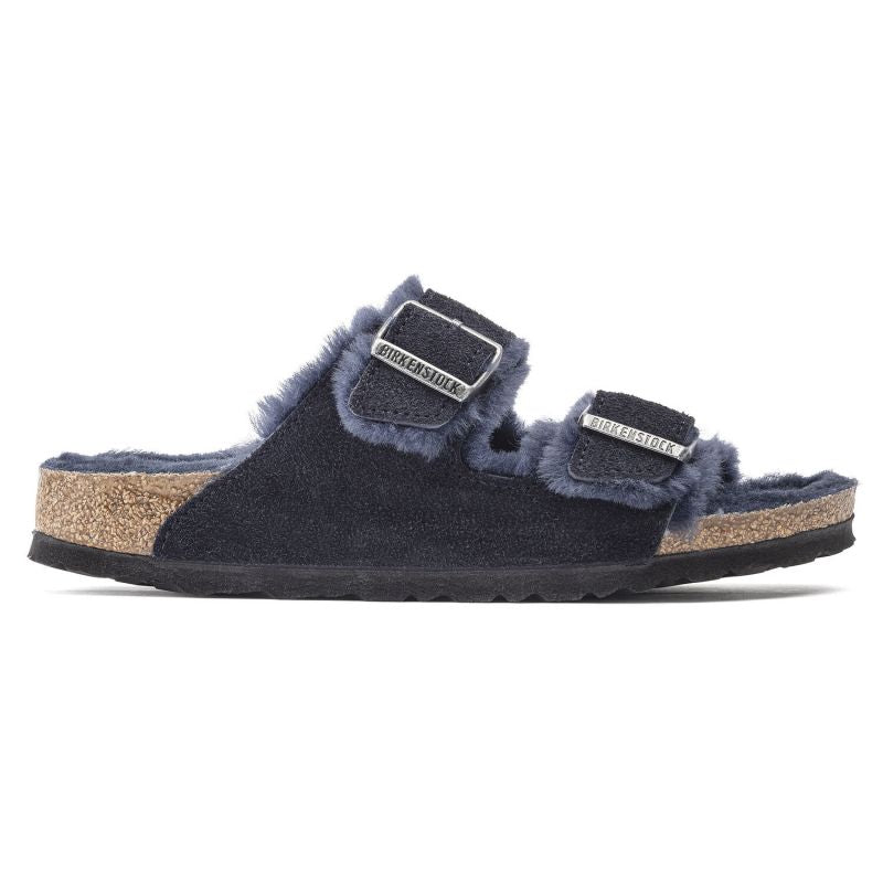 Birkenstock Arizona VL Shearling Midnight Suede Leather Insulated Flip-Flops Wide Regular Utcai unisex 1020592
