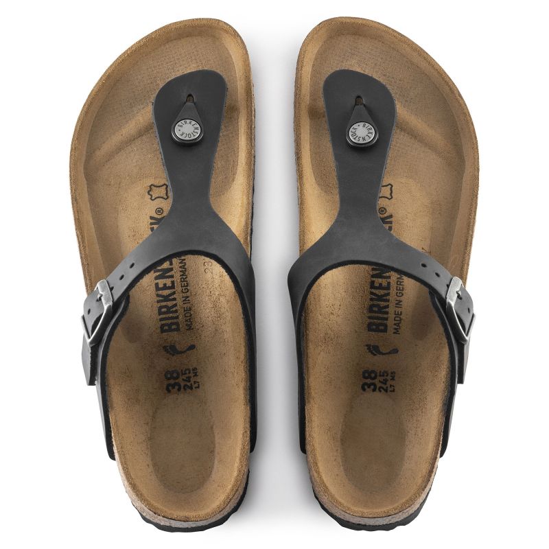 Birkenstock Gizeh NU Oiled Black Regular Women's/Men's Flip-Flopst Utcai női 0845251