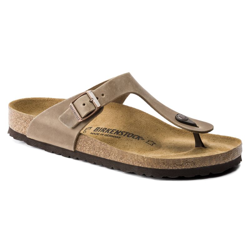 Birkenstock Gizeh Oiled Leather Tobacco Brown Narrow Flip-Flops (0943813) Papucs - Sportmania.hu