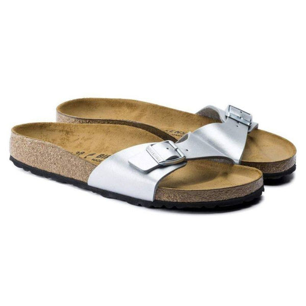 Birkenstock Madrid Birko-Flor Silver Women's Slides Regular Wide (0040411) Papucs - Sportmania.hu