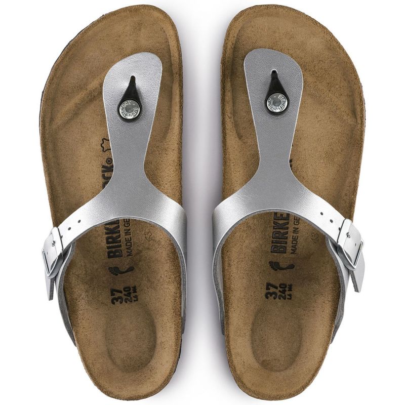 Birkenstock Silver Gizeh Birko-Flor narrow women's flip-flops Utcai női 0043853