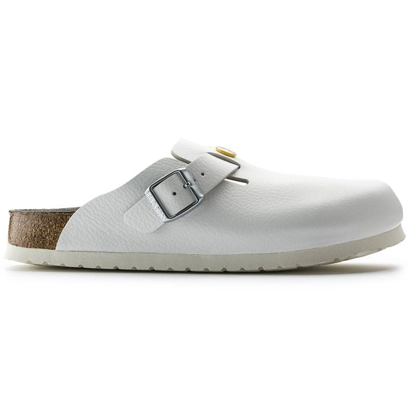 Birkenstock Women's Boston ESD White clogs natural leather medical narrow slippers (0061378) Papucs - Sportmania.hu