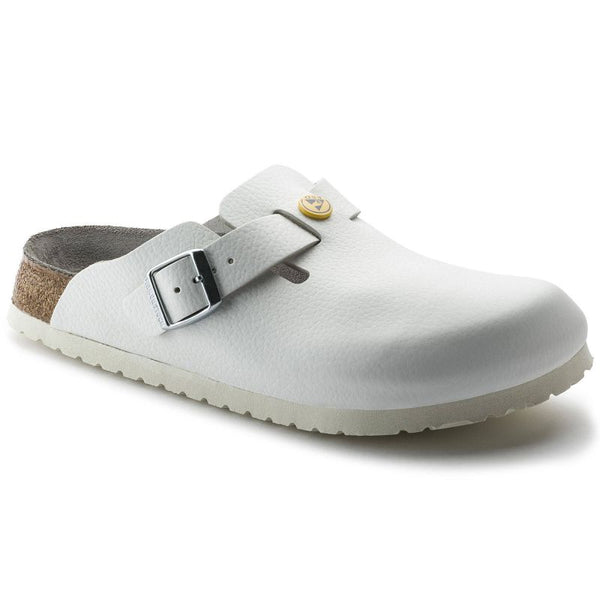 Birkenstock Women's Boston ESD White clogs natural leather medical narrow slippers (0061378) Papucs - Sportmania.hu