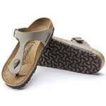 Birkenstock Women's gray-beige Gizeh Birko-Flor Nubuck Stone regular wide Utcai női 0043391