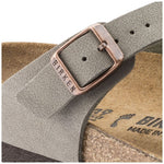 Birkenstock Women's gray-beige Gizeh Birko-Flor Nubuck Stone regular wide Utcai női 0043391