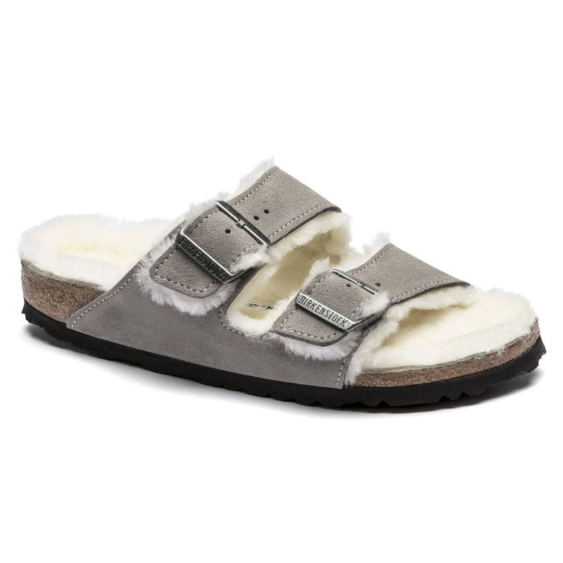Birkenstock Women's/men's insulated flip-flops Arizona Shearling Stone Coin suede with lamb's wool narrow (1017403) cipő - Sportmania.hu