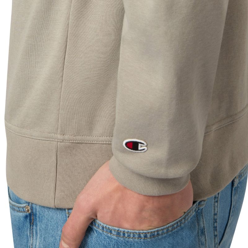 Champion Crewneck Sweatshirt Beige 220785 ES035 bézs férfi kapucnis pulóver