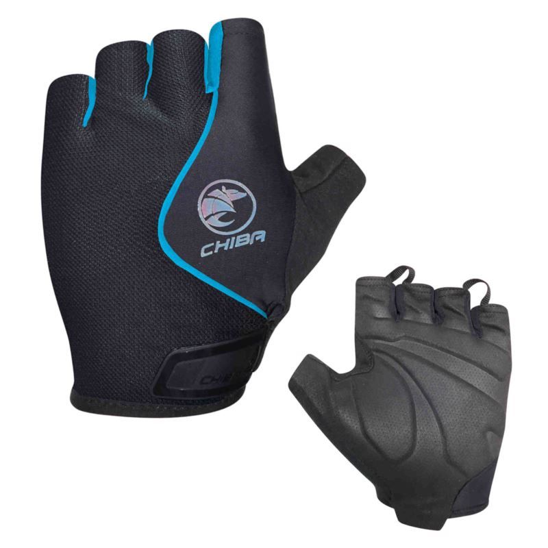 CHIBA LADY AIR PLUS gloves black turquoise türkiz kerékpáros kesztyű