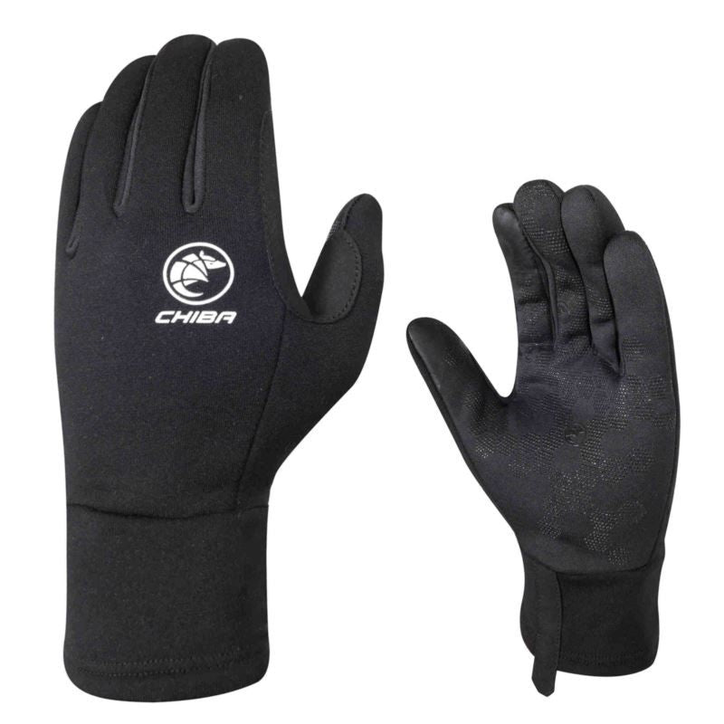 CHIBA POLARFLEECE Gloves Black fekete kerékpáros kesztyű