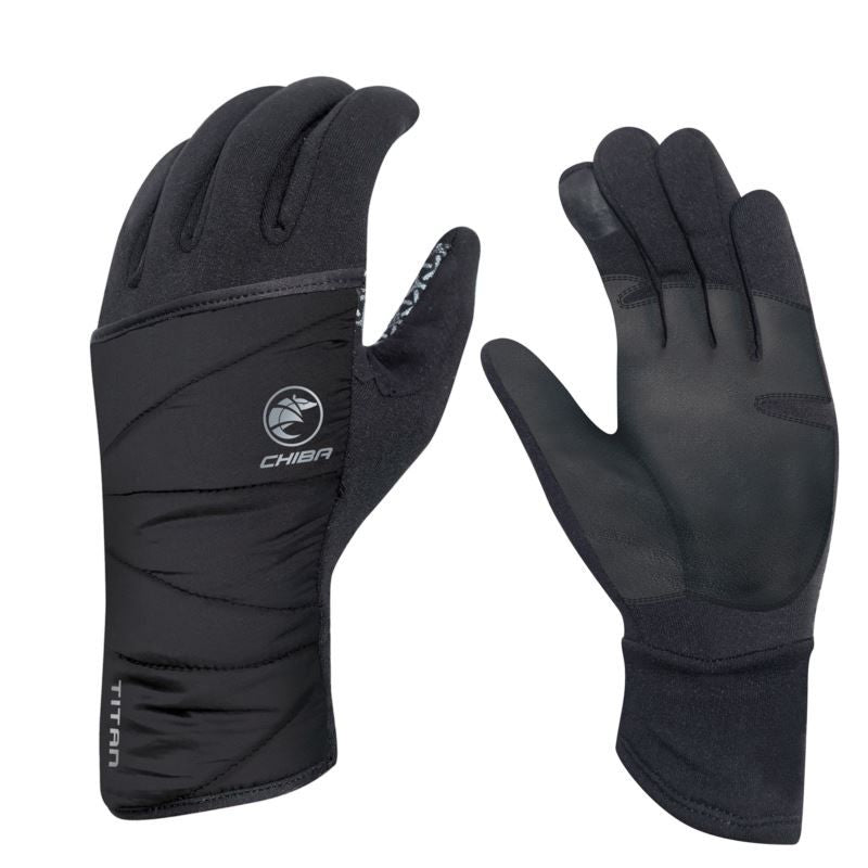 CHIBA POLARFLEECE TITAN Gloves, Black, kerékpáros kesztyű, fekete