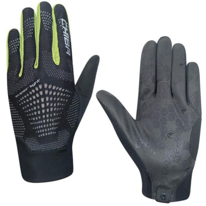 CHIBA SUPERLIGHT gloves black yellow sárga kerékpáros kesztyű