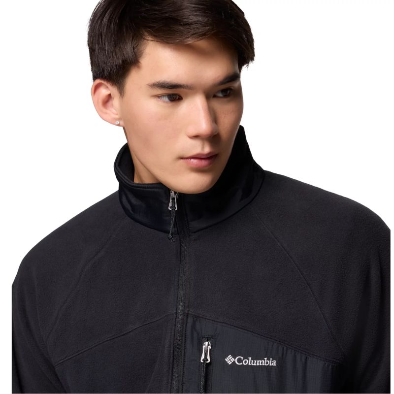 Columbia Fast Trek Overlay Full Zip Fleece Black fekete polár pulóver 2135691010
