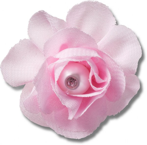 Crocs Pink Fabric Flower With Pearl unisex