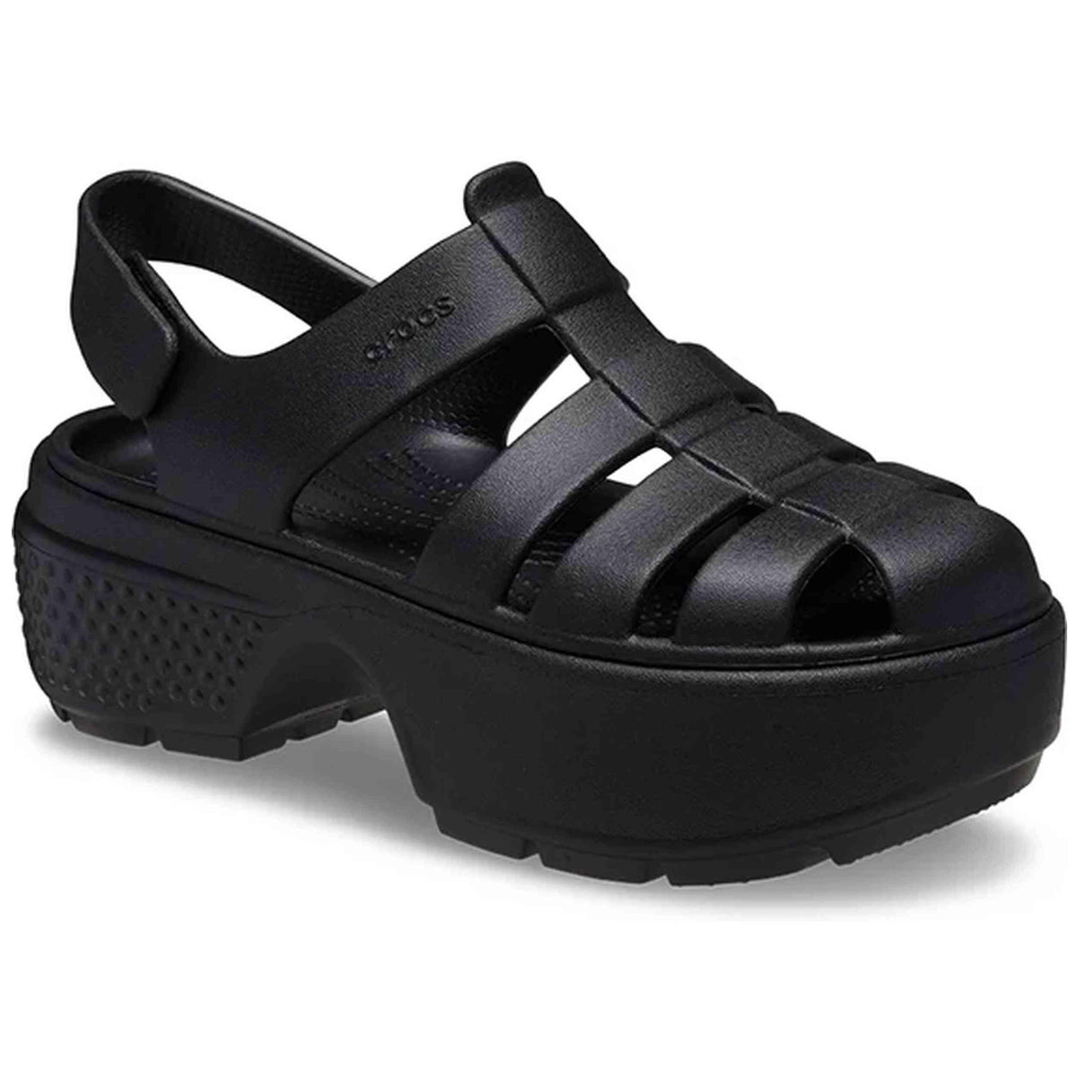 Crocs Stomp Fisherman Sandal fekete unisex papucs