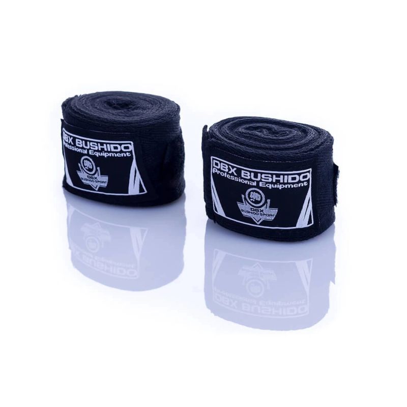 DBX Bushido Cotton Boxing Wraps - 4 Meters | Black elastyczne złote harcművészeti felszerelés