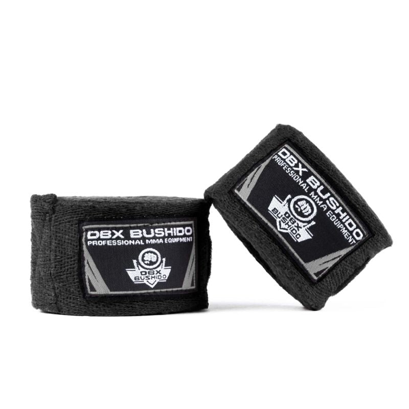 DBX Bushido Cotton Boxing Wraps - 4 Meters | Black elastyczne złote harcművészeti felszerelés