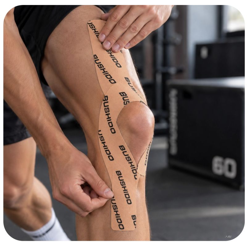 DBX Bushido Kinesiological Tape For Taping 5m Self-Adhesive Beige | czarny || beżowy zokni szalag DBX-TAPE-Brown