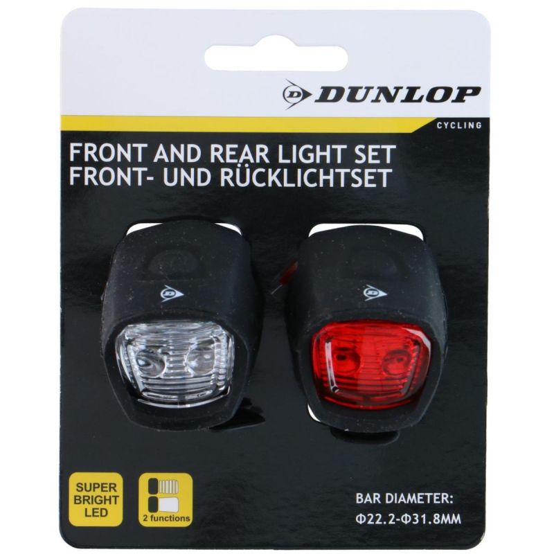 Dunlop Black Silicone Led Bike Light Kit Front And Rear fekete készlet GSP-346205