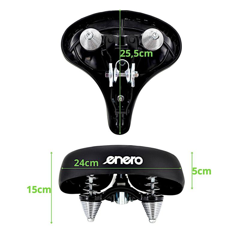 Enero Black Wide City Bicycle Saddle fekete GSP-1087603