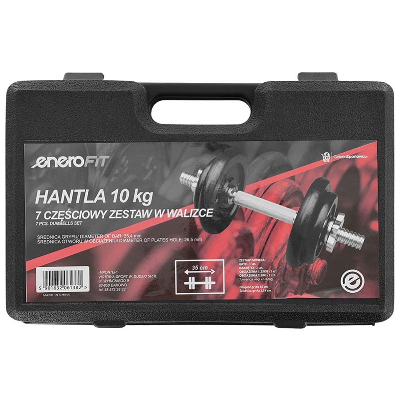 Enero CAST IRON DUMBBELL 10 KG FIT CASE fekete edzőfelszerelés