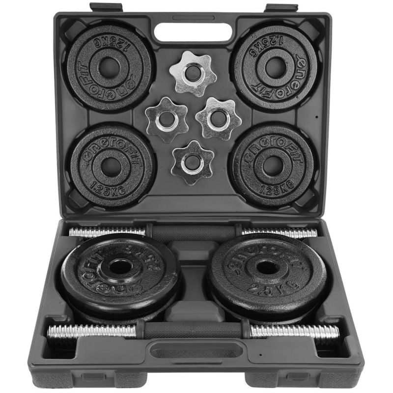 Enero CAST IRON DUMBBELL 19 KG (2x9.5 KG) FIT CASE fekete edzőfelszerelés
