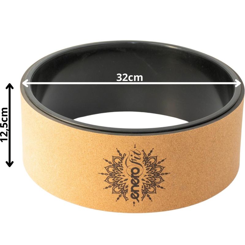 Enero CORK WHEEL FOR YOGA EXERCISES FIT fekete