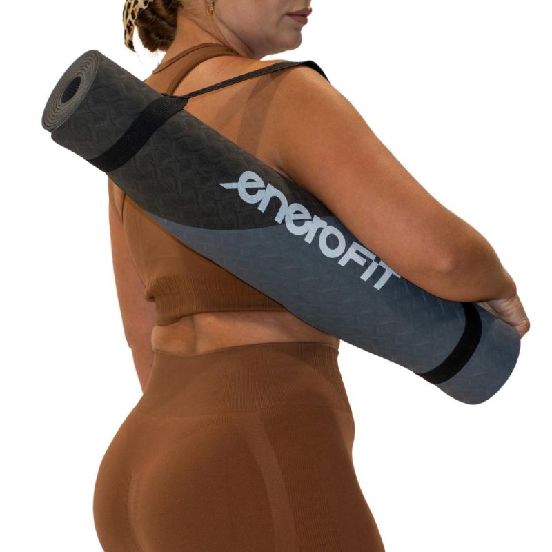 Enero FIT ANTI-SLIP TPE YOGA AND FITNESS MAT, GRAY-BLACK fekete jóga matrac