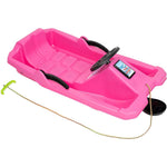 Enero PLASTIC SLED WITH BRAKE AND STEERING WHEEL ADAŚ PINK rózsaszín racing wheels, sled GSP-1064796
