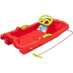 Enero PLASTIC SLED WITH BRAKE AND STEERING WHEEL ADAŚ sportfelszerelés, piros