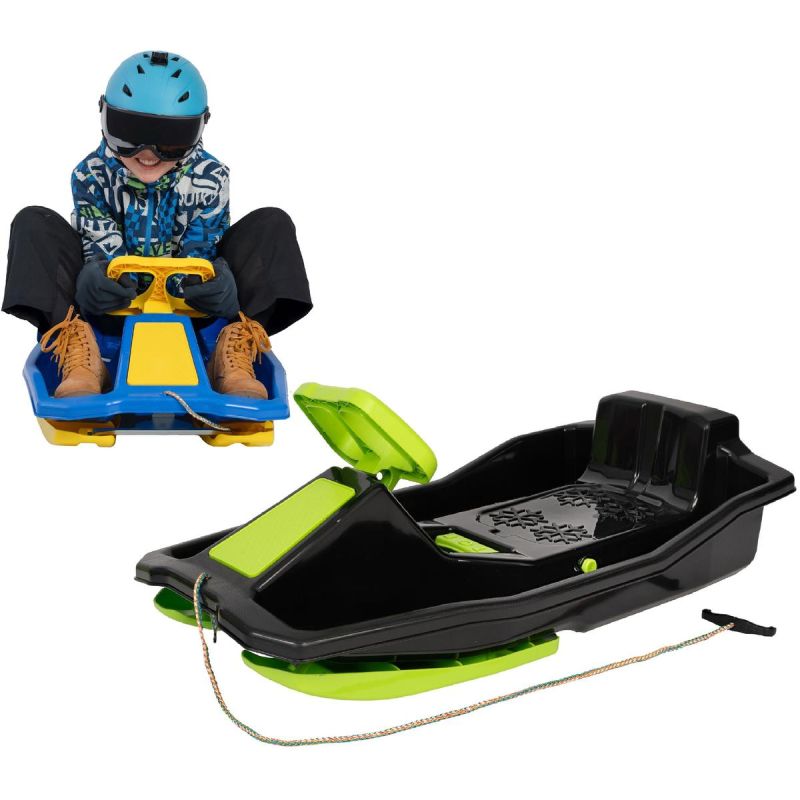 Enero PLASTIC WITH BRAKE AND STEERING WHEEL MIKOŁAJ BLACK fekete sled GSP-1079080
