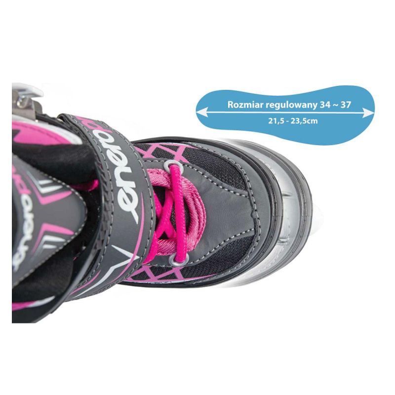 Enero Pro ROLLER SKATES-ROLLER SKATES-ICE SKATING 4IN1 LED 34-37 PINK-GRAY szürke görkorcsolya