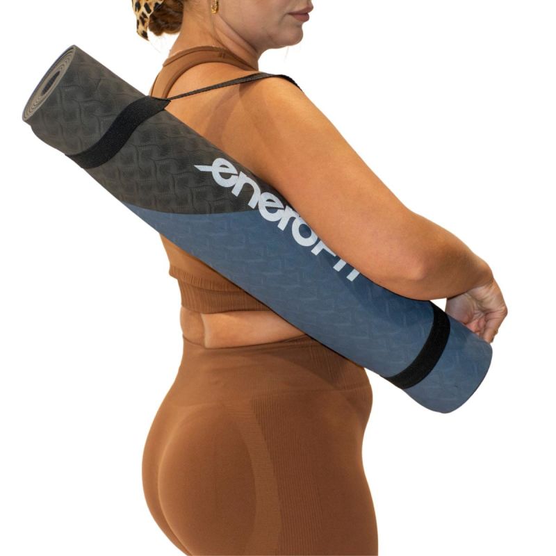Enero YOGA AND FITNESS MAT TPE ANTI-SLIP BLACK AND BLUE FIT fekete jóga matrac