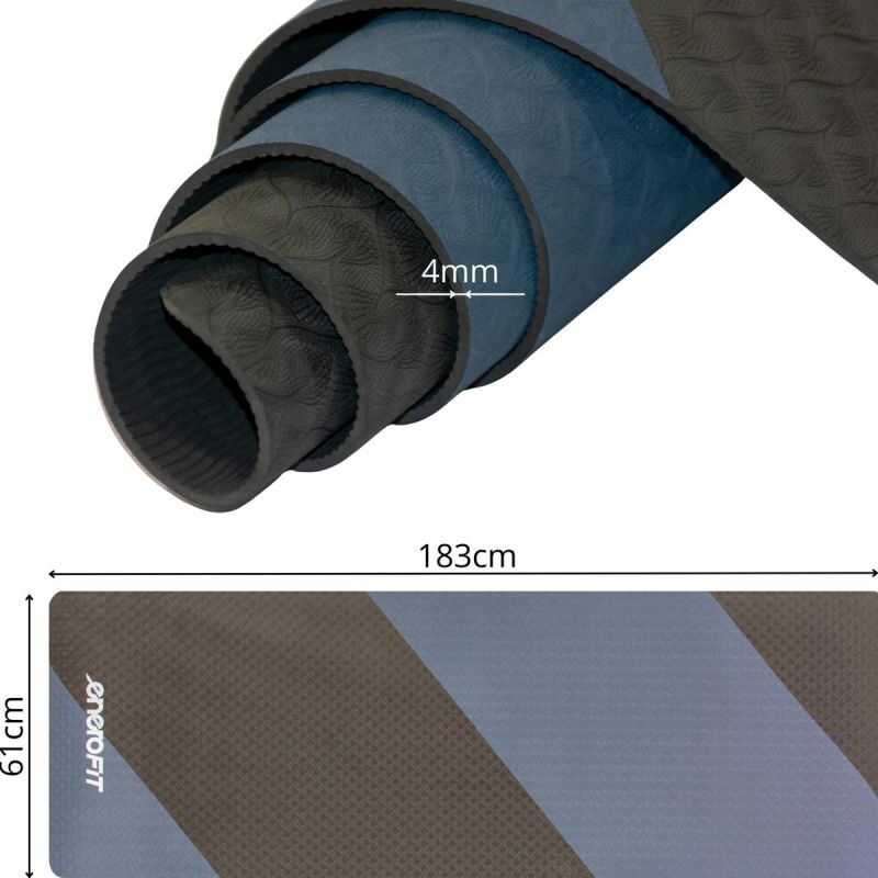 Enero YOGA AND FITNESS MAT TPE ANTI-SLIP BLACK AND BLUE FIT fekete jóga matrac
