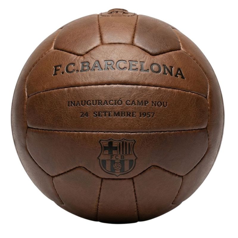FC Barcelona Camp Nou Retro Soccer Official Licensed Genuine Leather brązowy futball labda B1048