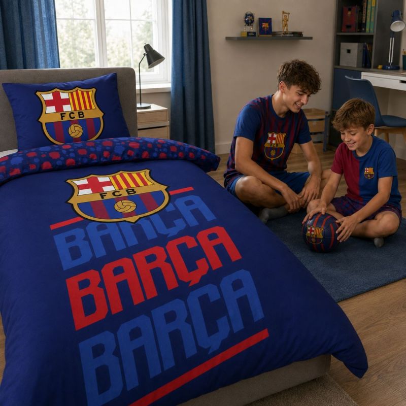 FC Barcelona cotton bedding set + 70x90 cm granatowy FCB-4515BL