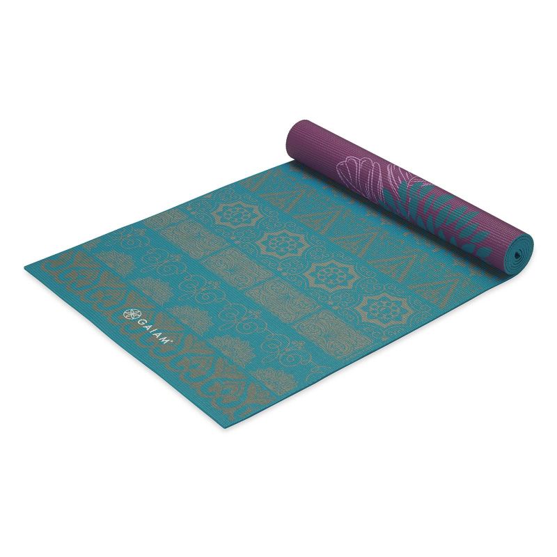 Gaiam Double-sided Yoga Mat "KIKU" 6 MM lila jóga matrac